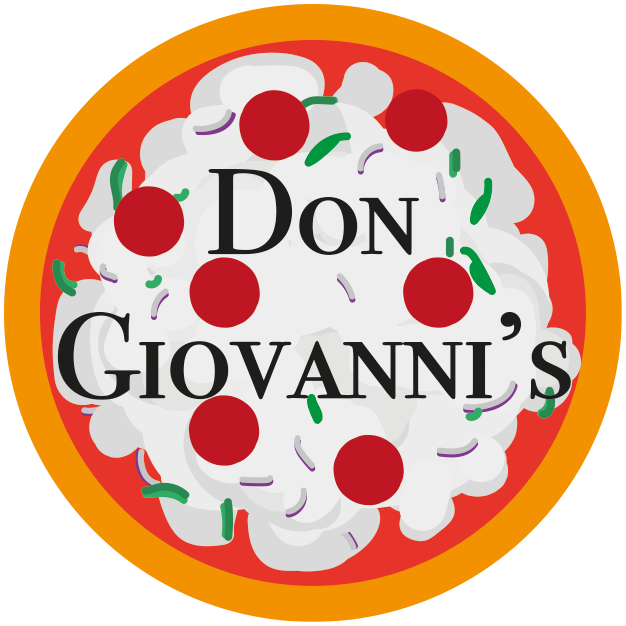 A pizza, the logo of Don Giovanni's